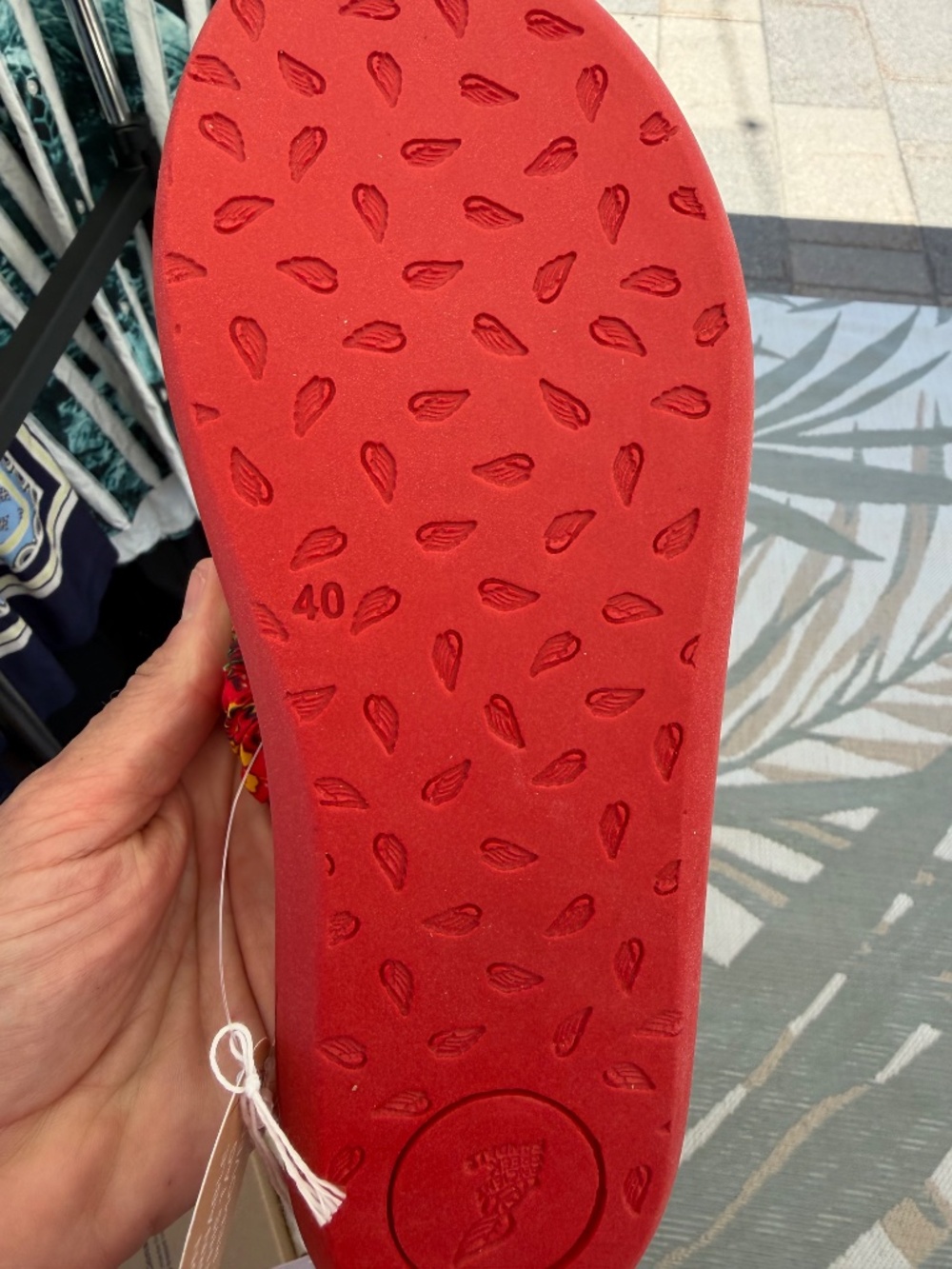 Funky nwt red Ancient Greek sandals in bandana print size 40 - Picture 6 of 10